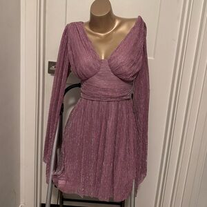 Eras Inspired Mauve Metallic Dress